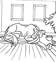 A coloring page of lady and the tramp